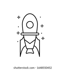 Spaceship icon. Simple line, outline vector of rocket icons for ui and ux, website or mobile application