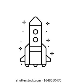 Icono de nave espacial. Línea simple, contorno vectorial de iconos de cohetes para ui y ux, sitio web o aplicación móvil