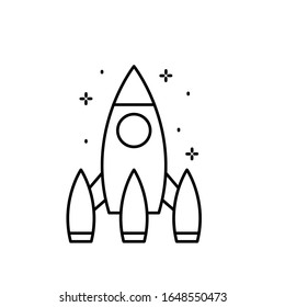 Spaceship icon. Simple line, outline vector of rocket icons for ui and ux, website or mobile application