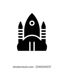 spaceship icon solid style vector