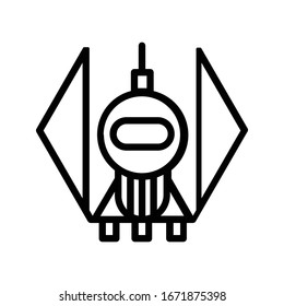 spaceship icon surrounds space in the solar system