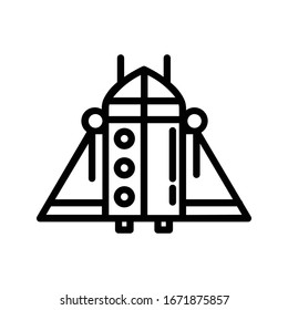 spaceship icon surrounds space in the solar system