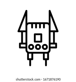 spaceship icon surrounds space in the solar system