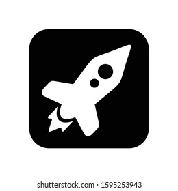 spaceship icon vector black and white