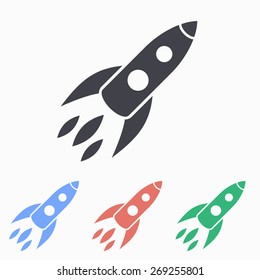 Spaceship icon, vector illustration.