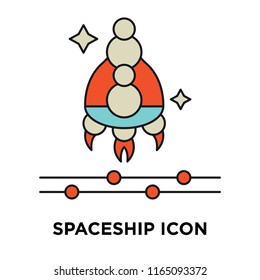 Spaceship icon vector isolated on white background, Spaceship transparent sign , technology symbols
