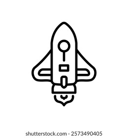 spaceship icon vector, line style icon