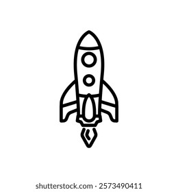 spaceship icon vector, line style icon