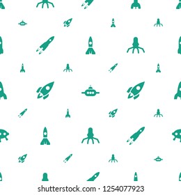 spaceship icons pattern seamless white background. Included editable filled rocket, UFO icons. spaceship icons for web and mobile.