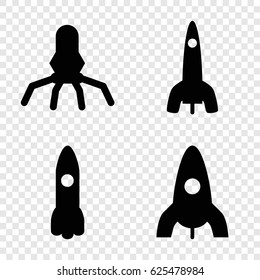 Spaceship icons set. set of 4 spaceship filled icons such as 