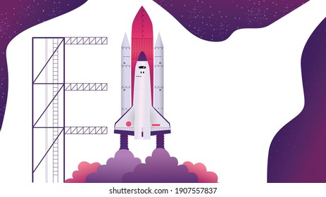 Spaceship - illustration for presentation (space, pocket)