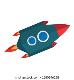 Spaceship isolated on a white background. Vector