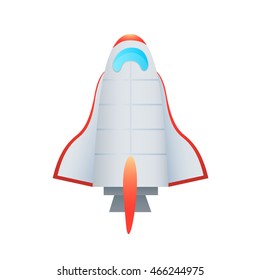 Spaceship isolated on white background. Game Design. Vector illustration