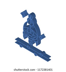 Spaceship isometric left top view 3D icon