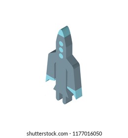 Spaceship isometric left top view 3D icon