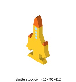 Spaceship isometric left top view 3D icon