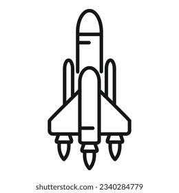 Spaceship launch icon outline vector. Space fire. Crash craft
