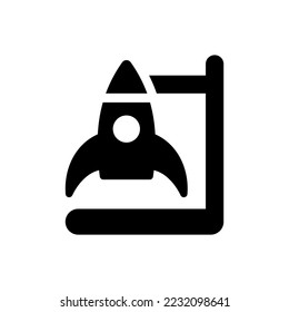 Spaceship launch icon (vector illustration)