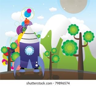 spaceship launching vector