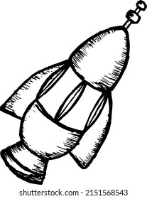 spaceship line art design. spaceship vector. kids toy, space. robot.