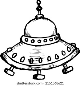 spaceship line art design. spaceship vector. kids toy, space. robot.