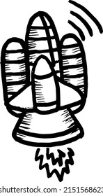 spaceship line art design. spaceship vector. kids toy, space. robot.