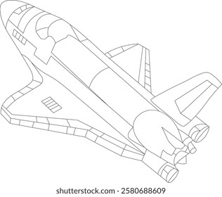 Spaceship Line Draw Coloring Page