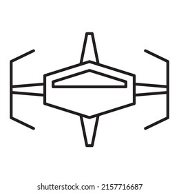 Spaceship line icon for space icon or logo template