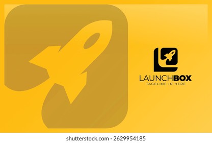 Spaceship logo formed in simple square