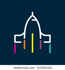Spaceship logo inspiration vector icon illustration