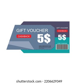 Spaceship model set of coupon promotion sale for website, internet ads, social media or coupon. Cashback coupon discount 5$. Coupon discount with vector illustration