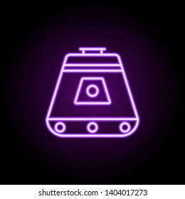 spaceship neon icon. Elements of Cartooning space set. Simple icon for websites, web design, mobile app, info graphics
