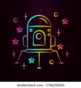 Spaceship nolan Symbol Einfache dünne Linie, Umrissvektor für Leerzeichen-Symbole für ui und ux, Website oder mobile Anwendung
