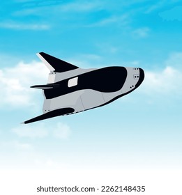 Nave Espacial En El Vector Del Cielo Azul