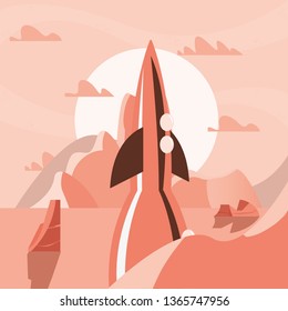 spaceship on planet surface