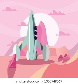 spaceship on planet surface