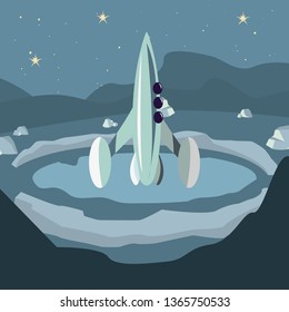 spaceship on planet surface