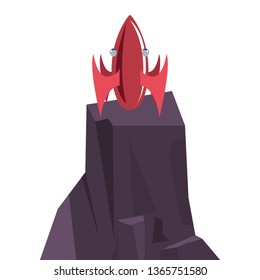 spaceship on rock surface