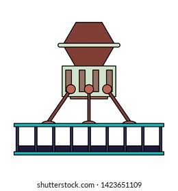 Spaceship on take off plataform symbol isolated vector illustration graphic design