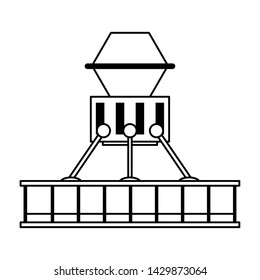 Spaceship on take off plataform symbol isolated vector illustration graphic design
