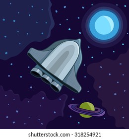 Spaceship in outer space