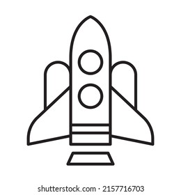 Spaceship outline icon or spaceship simple vector illustration for spaceship icon or logo template