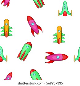 Spaceship pattern. Cartoon illustration of spaceship vector pattern for web design