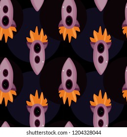 spaceship pattern illustration vector.
