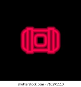 Spaceship red glowing neon ui ux icon. Glowing sign logo vector
