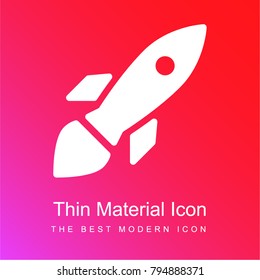 Spaceship red and pink gradient material white icon minimal design