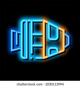 Spaceship Return Unit neon light sign vector. Glowing bright icon Spaceship Return Unit sign. transparent symbol illustration