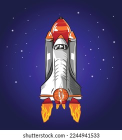 Spaceship rocket cartoon vector design