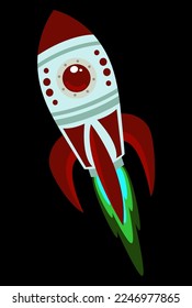 caricatura del cohete de nave espacial Ilustración del vector
