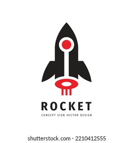 Spaceship rocket concept logo design. Space icon. Speed transport symbol. Logistic delivery sign. Vector illustration. 